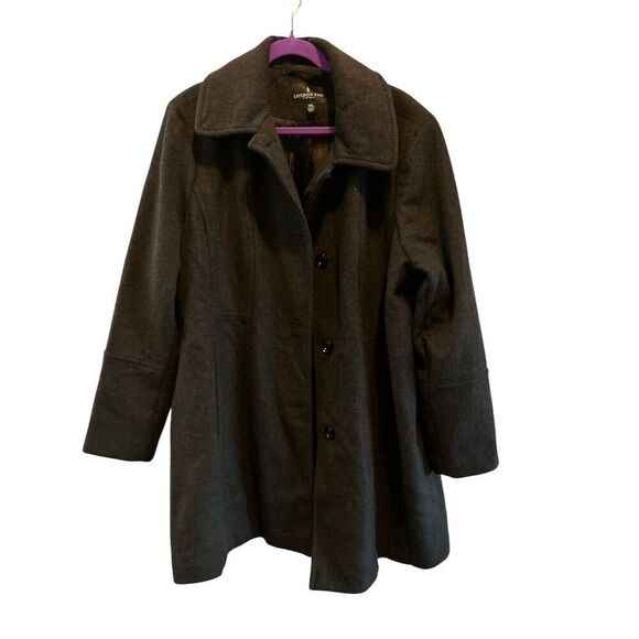 London Fog Women's Wool Blend Overcoat‎ gray Size 2X Winter Casual Formal - Picture 1 of 10